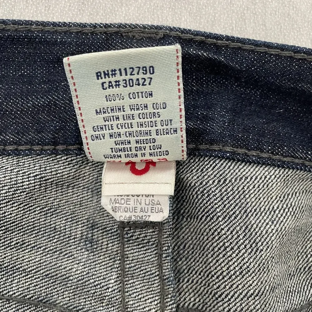 True Religion Shorts Adult 38 Blue Jean Bobby Denim Made In USA Mens